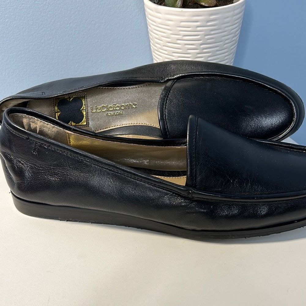 Liz Claiborne Black Loafer Slip On Comfort Shoes Sz 8